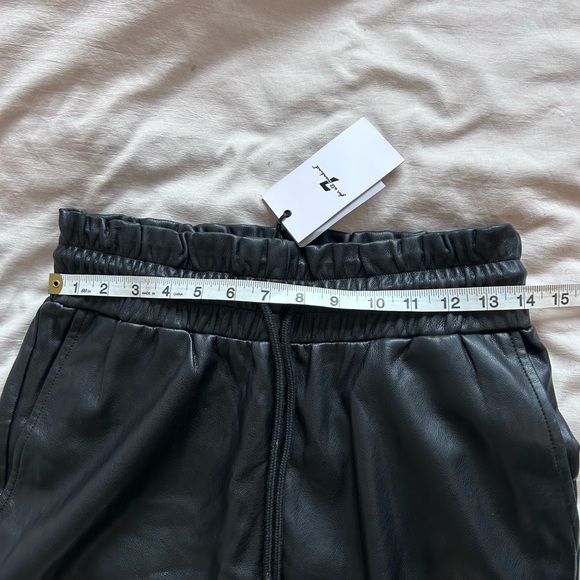 7 For All Mankind Black Faux Leather Joggers - Picture 4 of 5